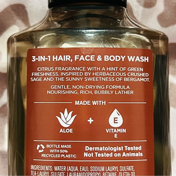Bath & Body Works 3 in 1 Body Wash Sage & Bergamot - Picture 2 of 2